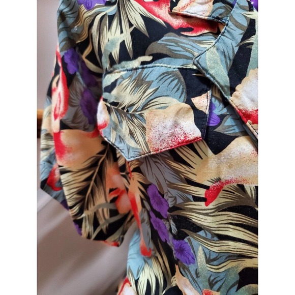 Vintage Ellen Ashley Tropical Floral Rayon Short Sleeve Retro Romper Size 4 - Picture 3 of 11